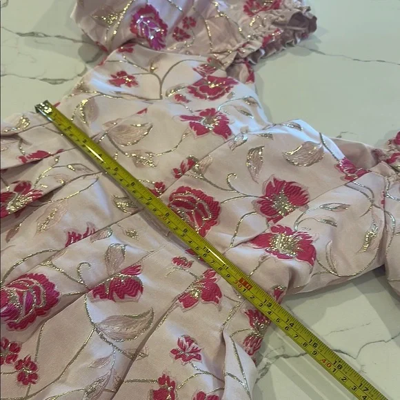 Vici Pink Bubble Mini Dress Marie Anne Floral Puff Sleeve - Picture 11 of 13